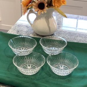 Set of 4 Princess House Highlights 24% crystal  Salad or Dessert Bowls